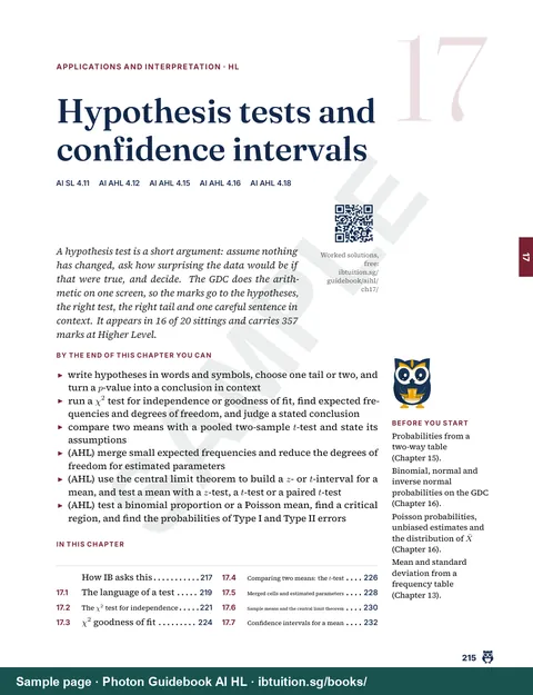 Sample page from Volume 2: Chapter opener: Hypothesis tests and confidence intervals (Ch 17)