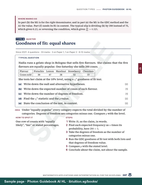 Sample page from Volume 2: A second question type, with its worked solution (Ch 17)